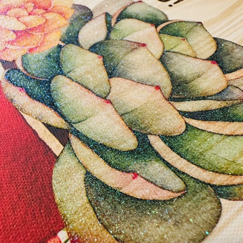 Succulent-Themed Canvas Art With "I'm A Succa For You!" Text & Red Mug Design - Picture 6 of 6